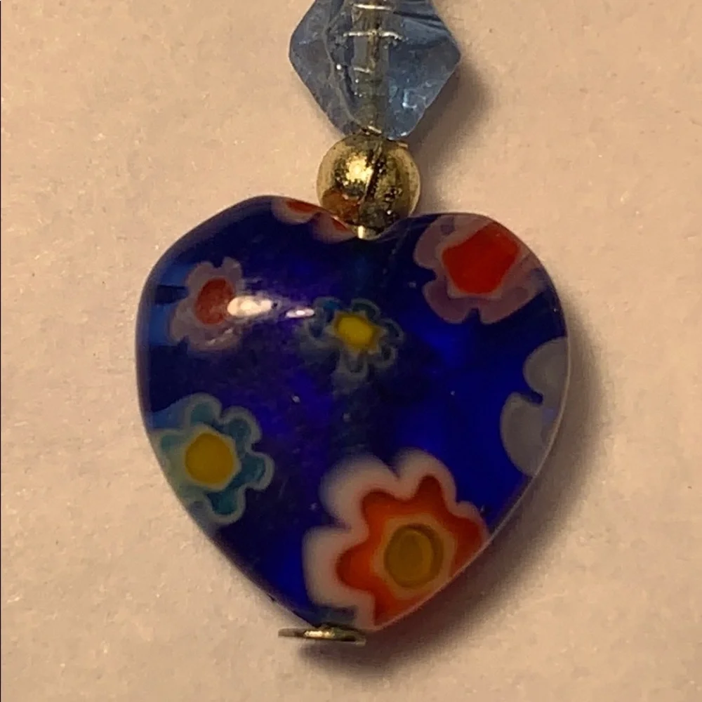 Murano glass heart shaped earrings wonderful boho - Picture 3 of 7